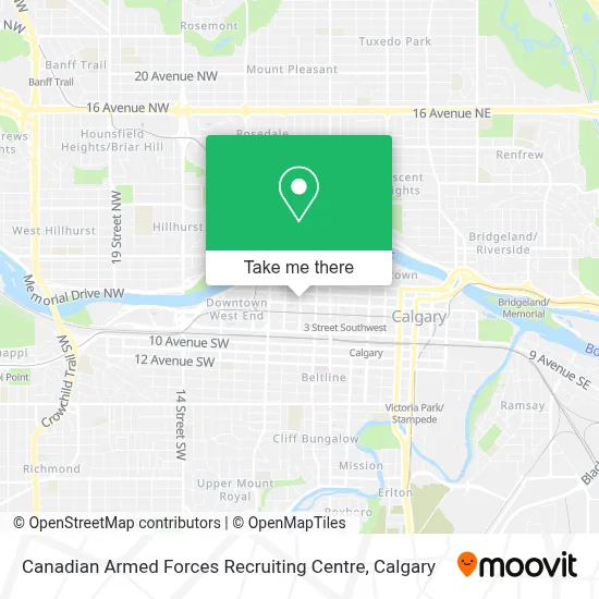 Canadian Armed Forces Recruiting Centre map