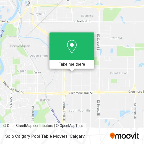 Solo Calgary Pool Table Movers map