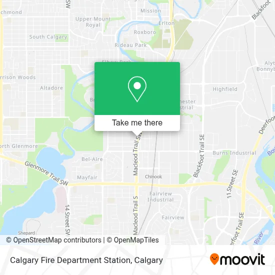 Calgary Fire Department Station map