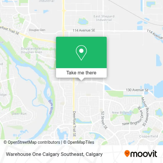 Warehouse One Calgary Southeast map