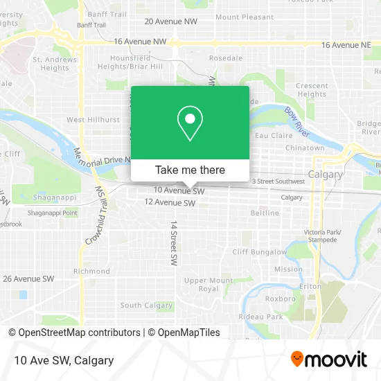 10 Ave SW map