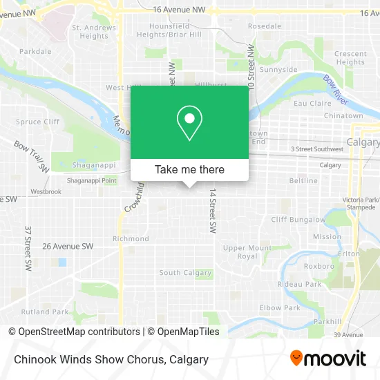 Chinook Winds Show Chorus map