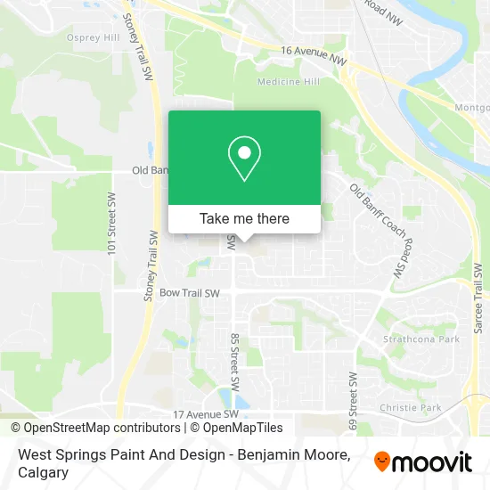 West Springs Paint And Design - Benjamin Moore map