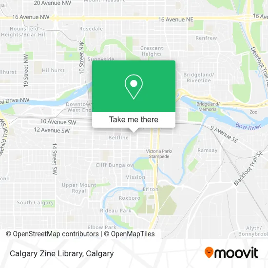 Calgary Zine Library map