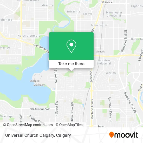 Universal Church Calgary map