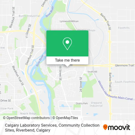 Calgary Laboratory Services, Community Collection Sites, Riverbend map