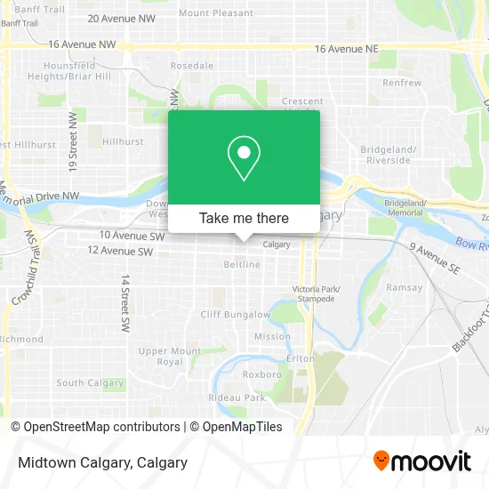 Midtown Calgary map