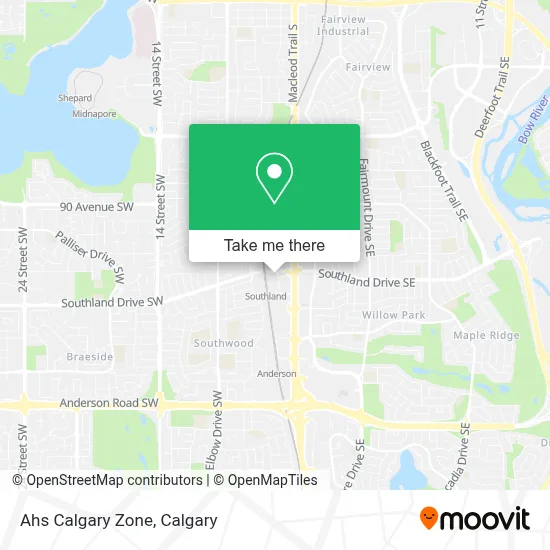 Ahs Calgary Zone map