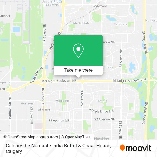 Calgary the Namaste India Buffet & Chaat House map