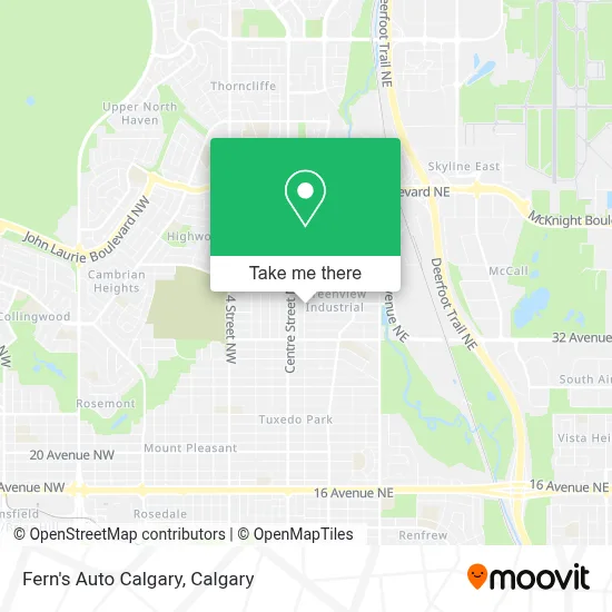 Fern's Auto Calgary map