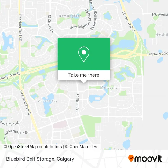 Bluebird Self Storage map