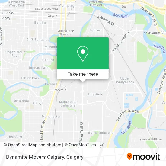 Dynamite Movers Calgary map