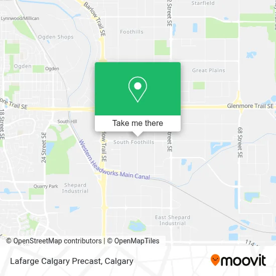 Lafarge Calgary Precast map