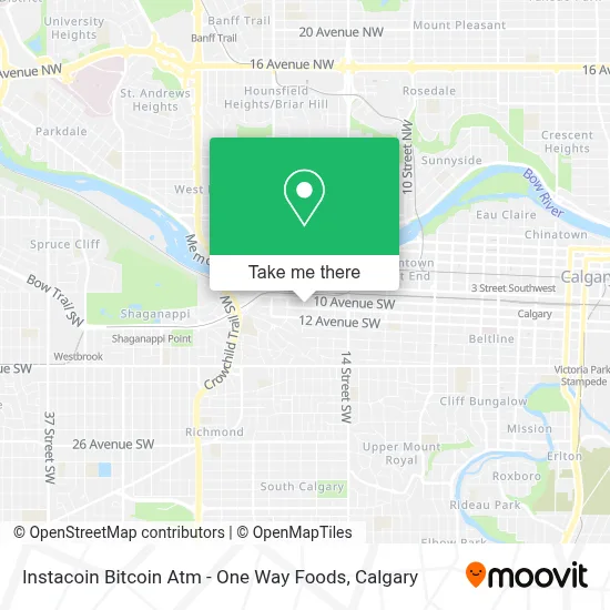 Instacoin Bitcoin Atm - One Way Foods map