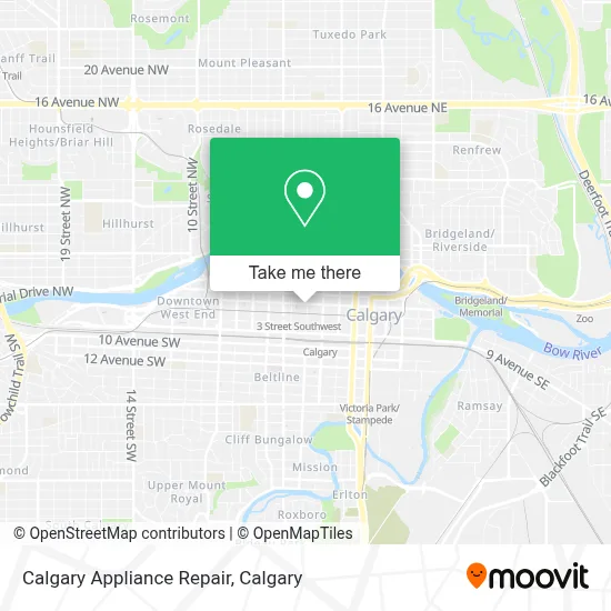 Calgary Appliance Repair map