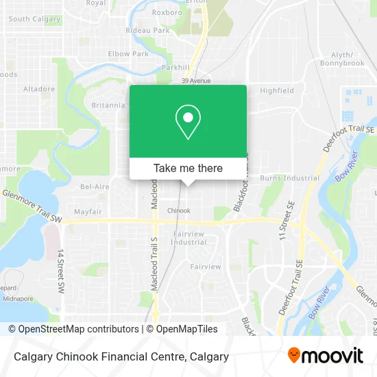 Calgary Chinook Financial Centre map
