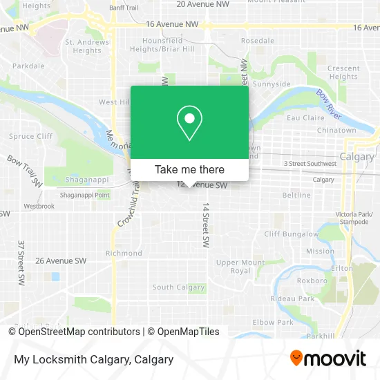 My Locksmith Calgary map