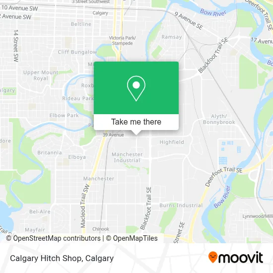 Calgary Hitch Shop map