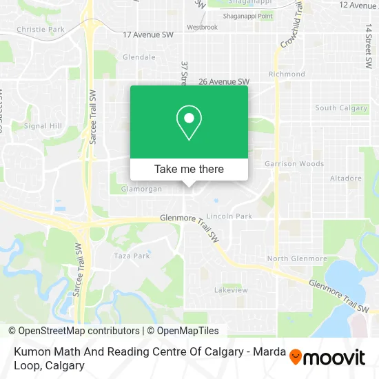 Kumon Math And Reading Centre Of Calgary - Marda Loop map