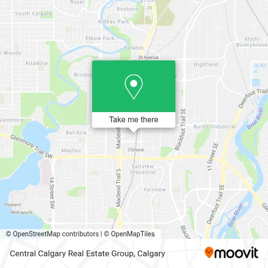 Central Calgary Real Estate Group map