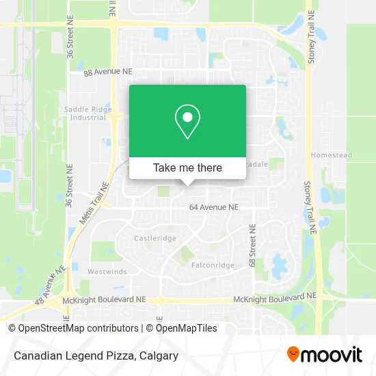 Canadian Legend Pizza map