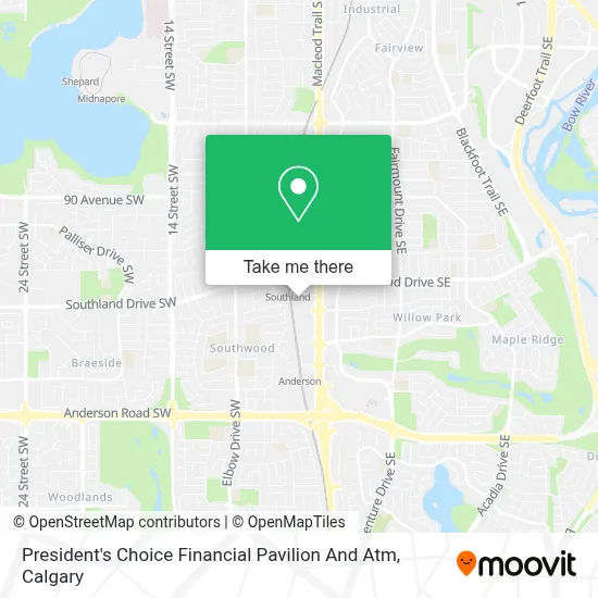 President's Choice Financial Pavilion And Atm map