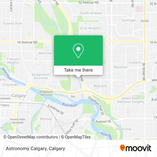 Astronomy Calgary map