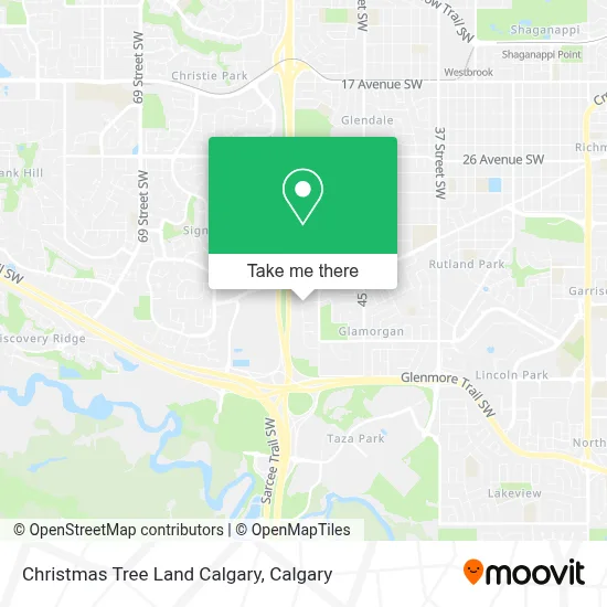 Christmas Tree Land Calgary map