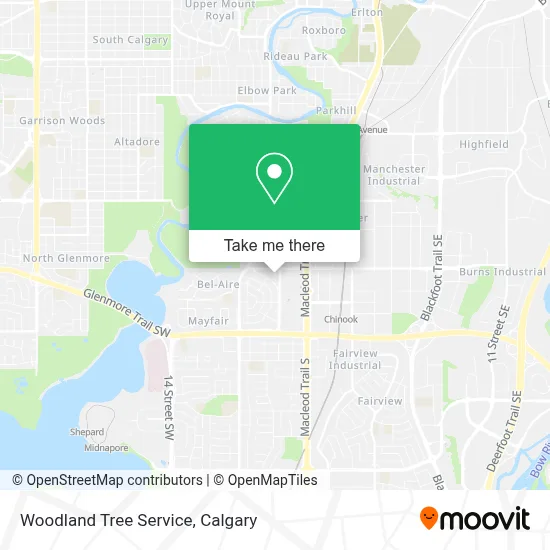 Woodland Tree Service map