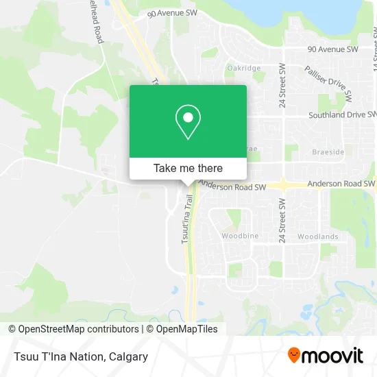 Tsuu T'Ina Nation map