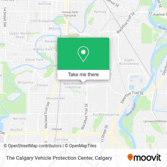 The Calgary Vehicle Protection Center map