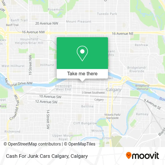 Cash For Junk Cars Calgary map