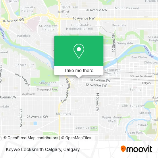 Keywe Locksmith Calgary map
