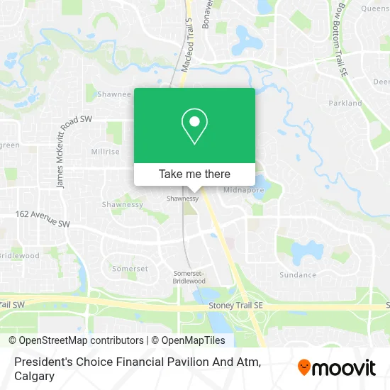President's Choice Financial Pavilion And Atm map