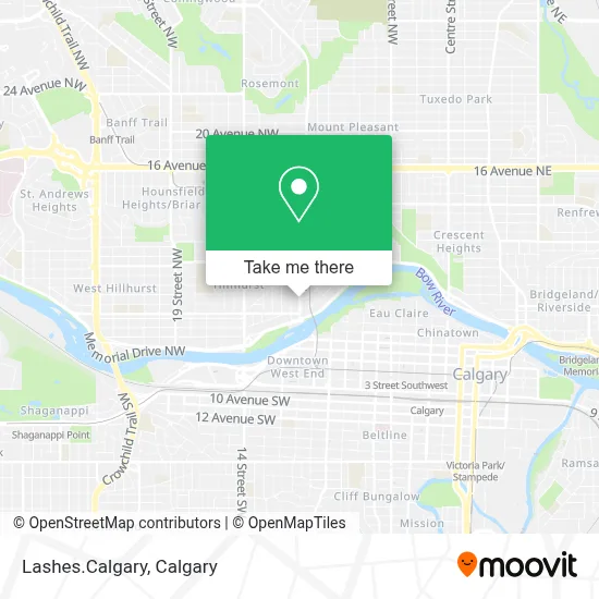 Lashes.Calgary map