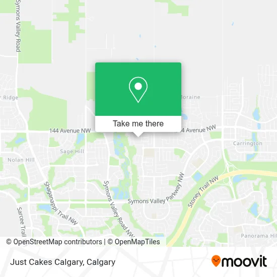 Just Cakes Calgary map