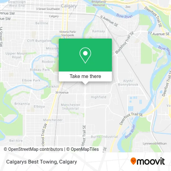 Calgarys Best Towing map