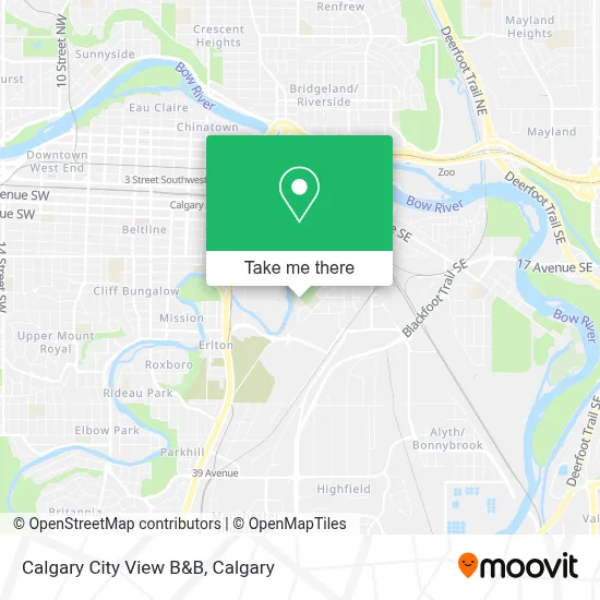 Calgary City View B&B map