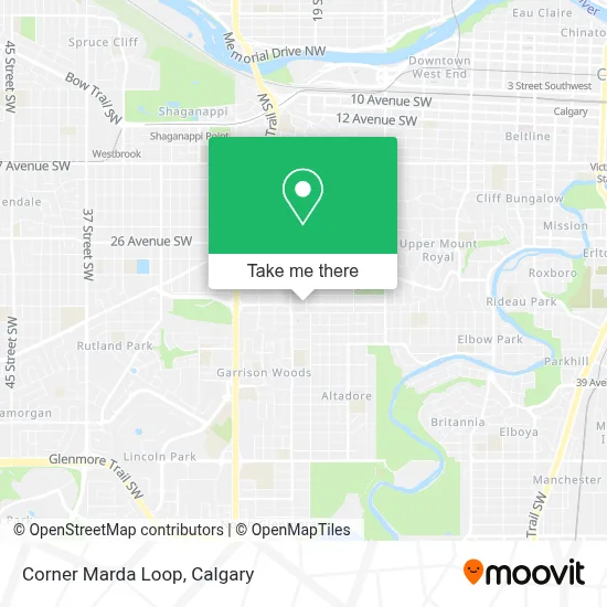 Corner Marda Loop map