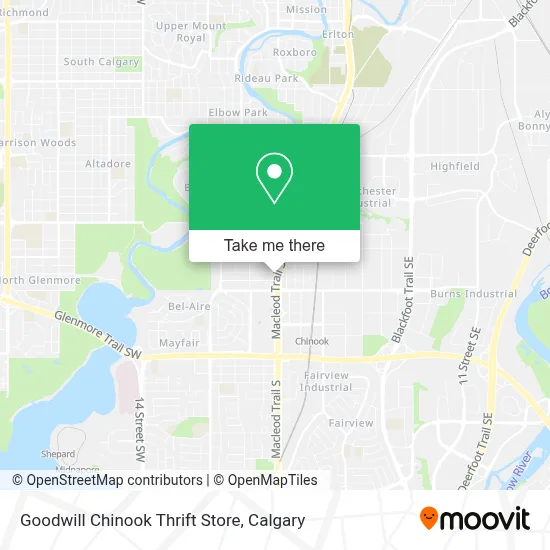 Goodwill Chinook Thrift Store map