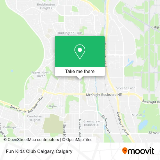 Fun Kids Club Calgary map
