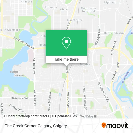 The Greek Corner Calgary map