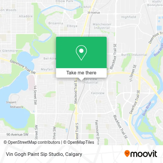Vin Gogh Paint Sip Studio map