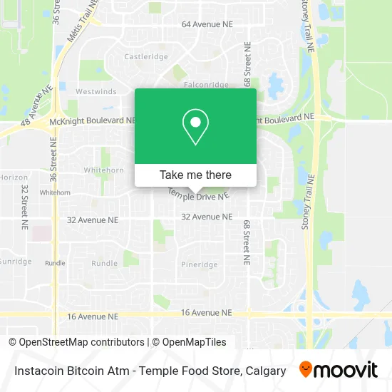 Instacoin Bitcoin Atm - Temple Food Store map