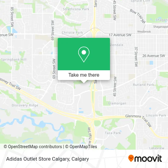 Adidas Outlet Store Calgary map