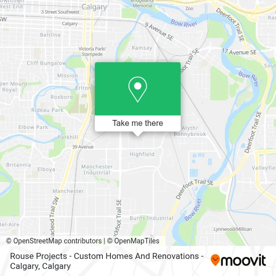 Rouse Projects - Custom Homes And Renovations - Calgary map