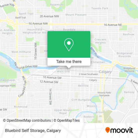 Bluebird Self Storage map