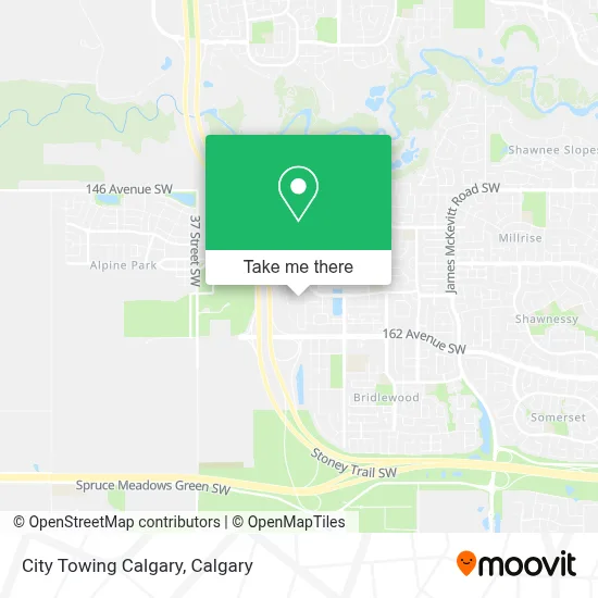 City Towing Calgary map