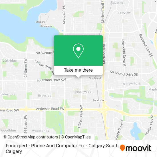 Fonexpert - Phone And Computer Fix - Calgary South map
