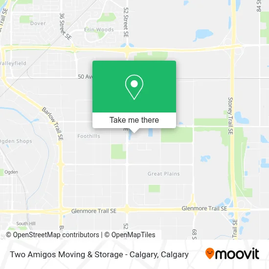 Two Amigos Moving & Storage - Calgary map